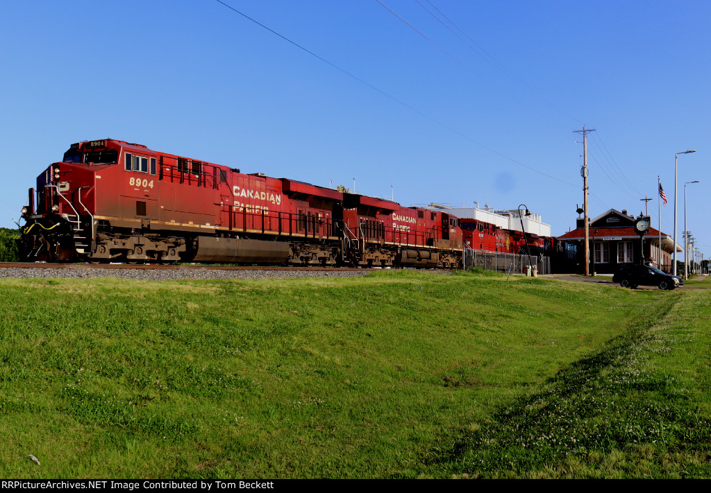 Fiur units past the station